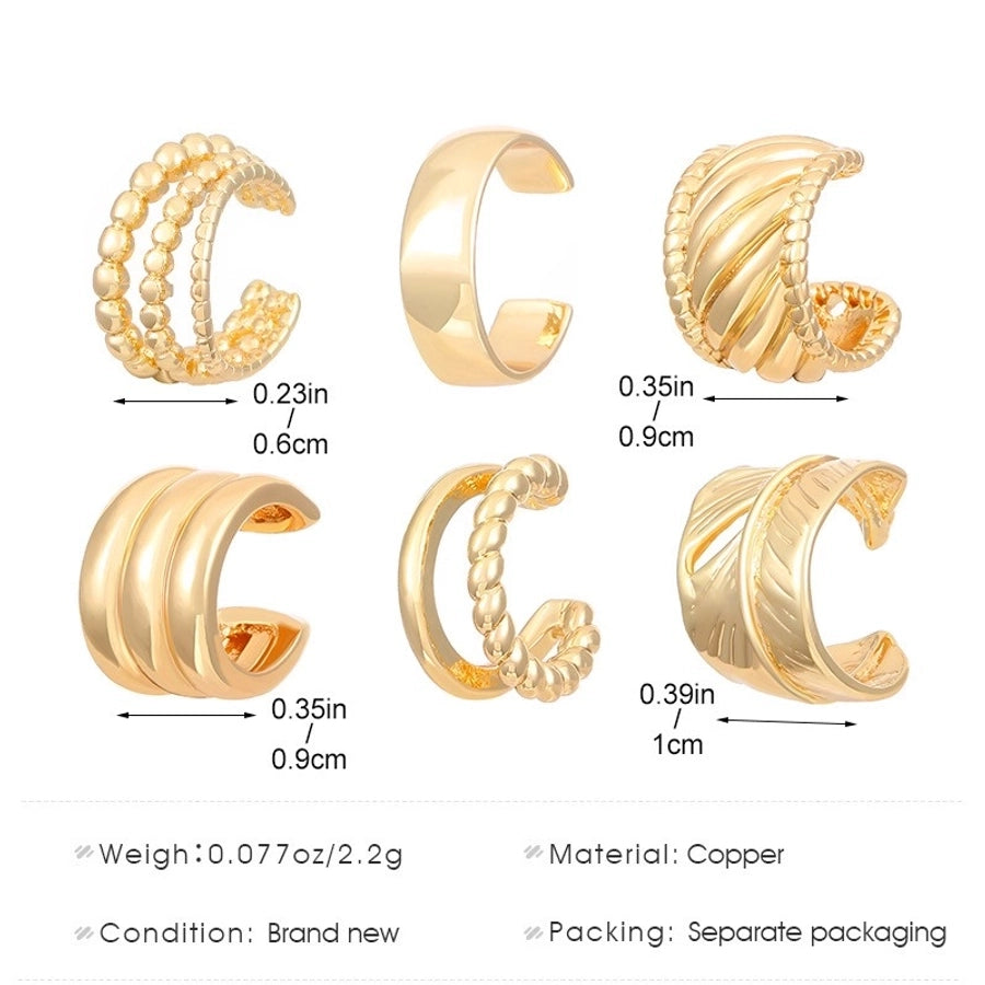 1 Piece IG Style Simple Style Geometric Plating Copper Ear Cuffs