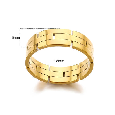 Jewelry Simple Style Commute Geometric 304 Stainless Steel 18K Gold Plated Rings