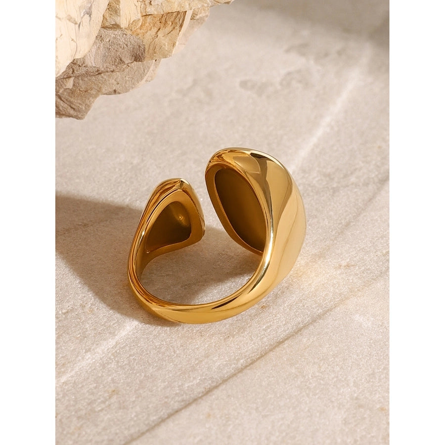 Jewelry Elegant Luxurious Classic Style Solid Color 304 Stainless Steel Open Rings