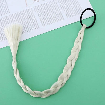 Girl'S Solid Color Braid Chemical Fiber Filament Hair Tie