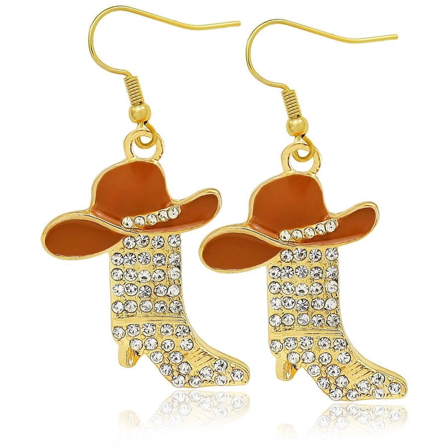 1 Pair Casual Simple Style Streetwear Boots Plating Copper Zircon Drop Earrings