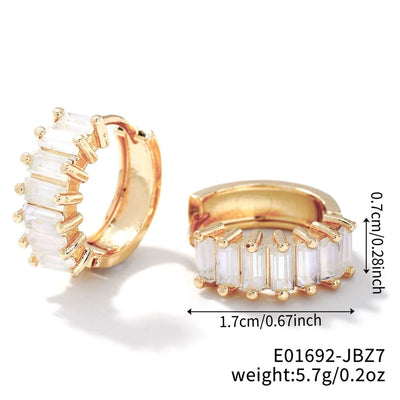 1 Pair Casual Glam Shiny Solid Color Inlay Copper Zircon K Gold Plated Rhodium Plated Ear clip