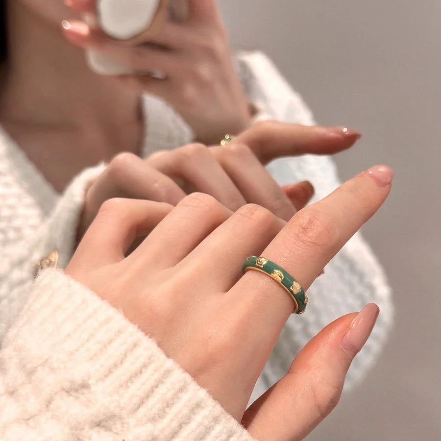 Copper Flower Butterfly Open Rings