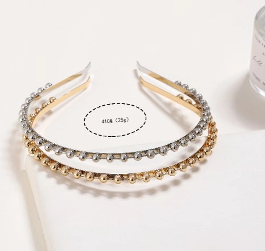 simple style solid color metal plating hair band