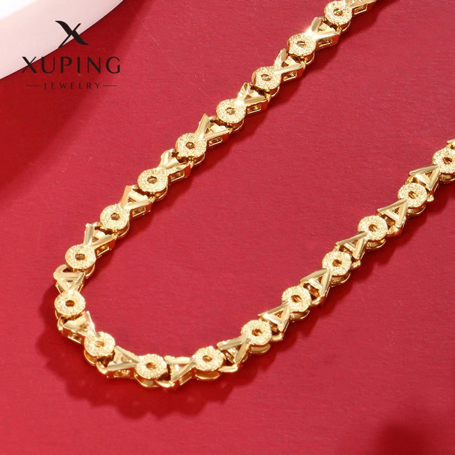 Jewelry Retro Geometric Copper 18K Gold Plated Plating Necklace