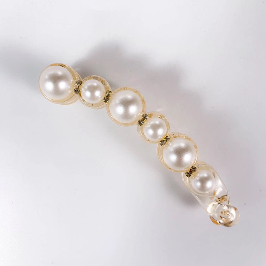 Women's Simple Style Classic Style Round Plastic Inlay Rhinestones Pearl Hair Clip