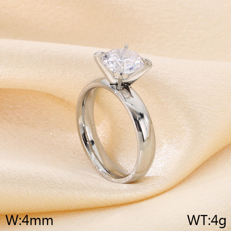 Jewelry Simple Style Geometric 304 Stainless Steel 18K Gold Plated Rings