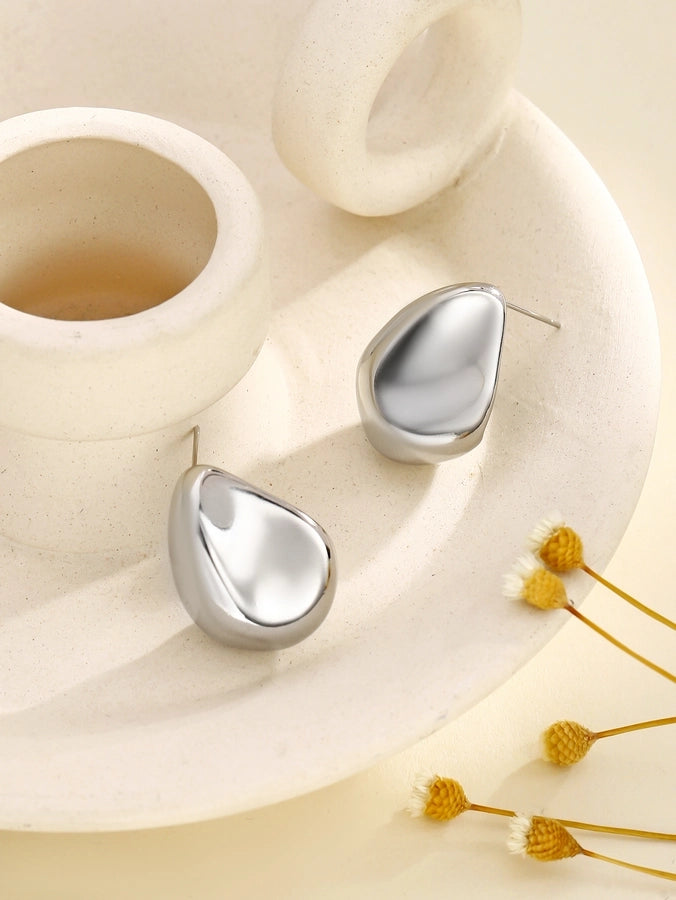 1 Pair Casual Romantic Solid Color Geometric 304 Stainless Steel Ear Studs