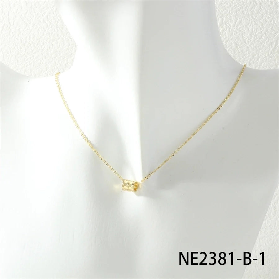 Jewelry Lady Simple Style Geometric Copper Zircon Necklace