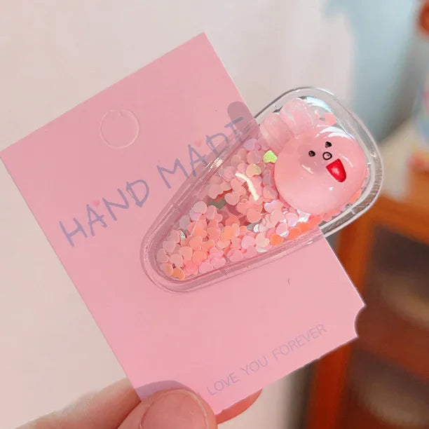 kid's cute cartoon fruit alloy rubber sequins hair clip