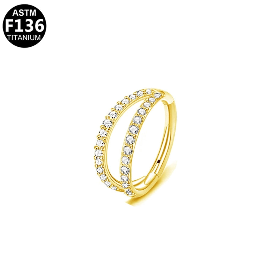 1 Piece Nose Rings & Studs Simple Style Classic Style O-Shape Pure Titanium Titanium Alloy Zircon 14K Gold Plated White Gold Plated Ear Cartilage Rings & Studs Nose Rings & Studs