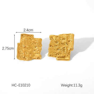 1 Pair IG Style Geometric Solid Color Plating 304 Stainless Steel 18K Gold Plated Drop Earrings Ear Studs