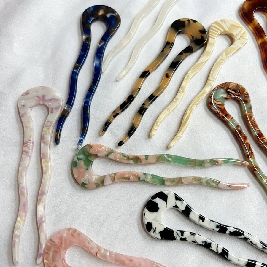 Women's Simple Style U Shape Leopard Acetic acid sheets Hairpin