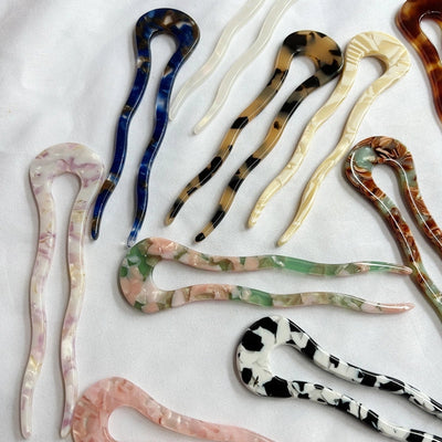 Women's Simple Style U Shape Leopard Acetic acid sheets Hairpin