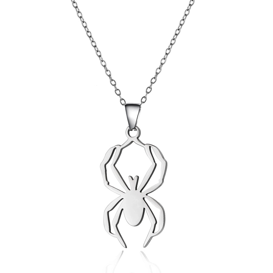 Jewelry Funny Pumpkin ghost Spider 201 Stainless Steel Asymmetrical Hollow Out Pendant Necklace