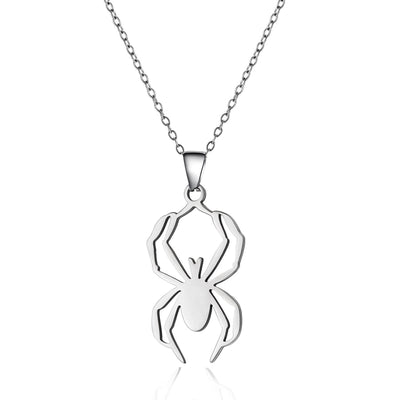 Jewelry Funny Pumpkin ghost Spider 201 Stainless Steel Asymmetrical Hollow Out Pendant Necklace