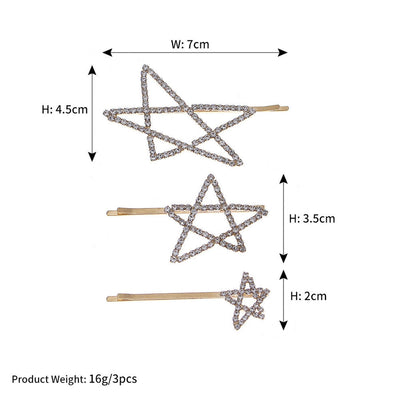Women's IG Style Simple Style Star Rhinestone Hollow Out Inlay Rhinestones Hair Clip