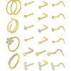 1 Set Nose Rings & Studs Casual Simple Style Geometric 316L Stainless Steel  Inlay Zircon Nose Rings & Studs