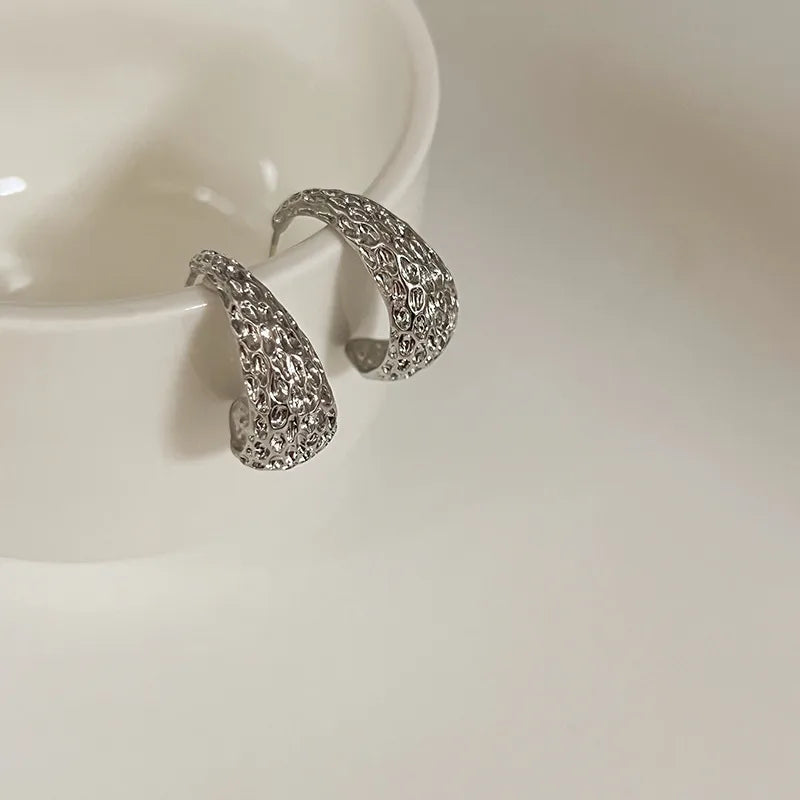 1 Pair Streetwear Geometric Heart Shape Plating Alloy Earrings