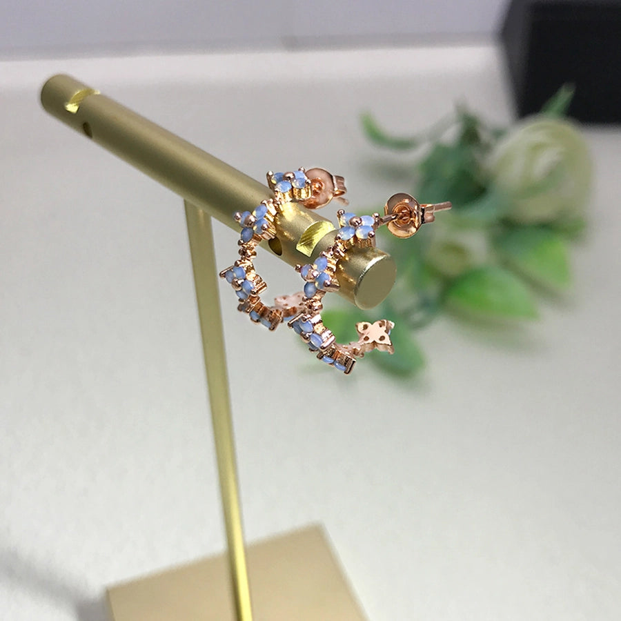 Copper Flower Earrings Anklet Necklace