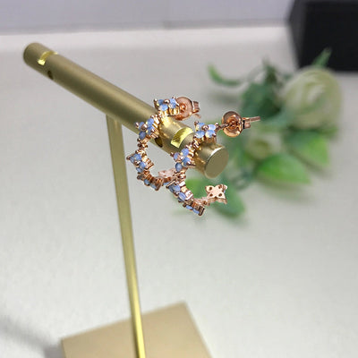 Copper Flower Earrings Anklet Necklace