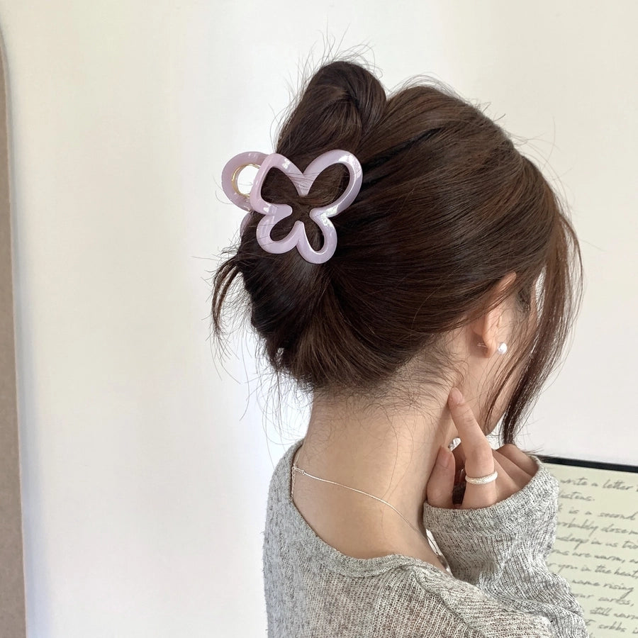 Women's Simple Style Solid Color Acetic acid sheets Polishing Hair Claws