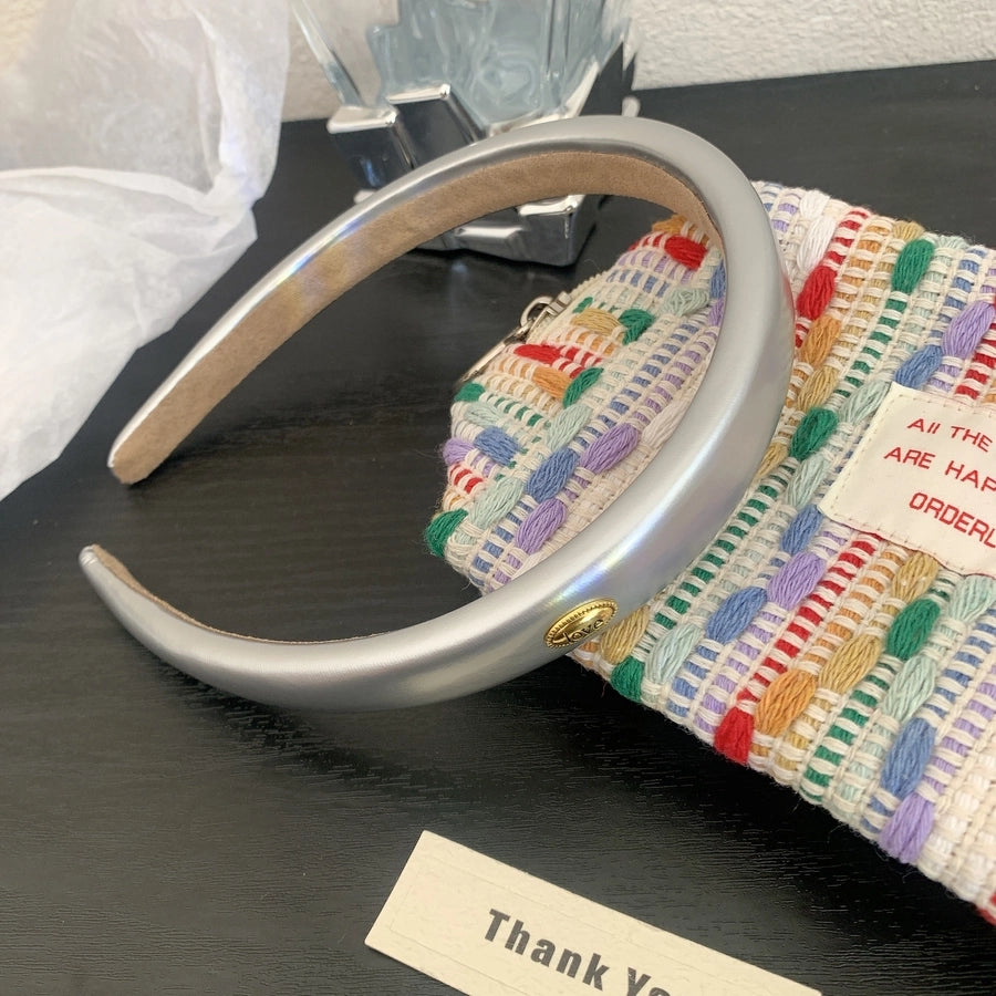 Women's Elegant Simple Style Solid Color Leather Hair Band