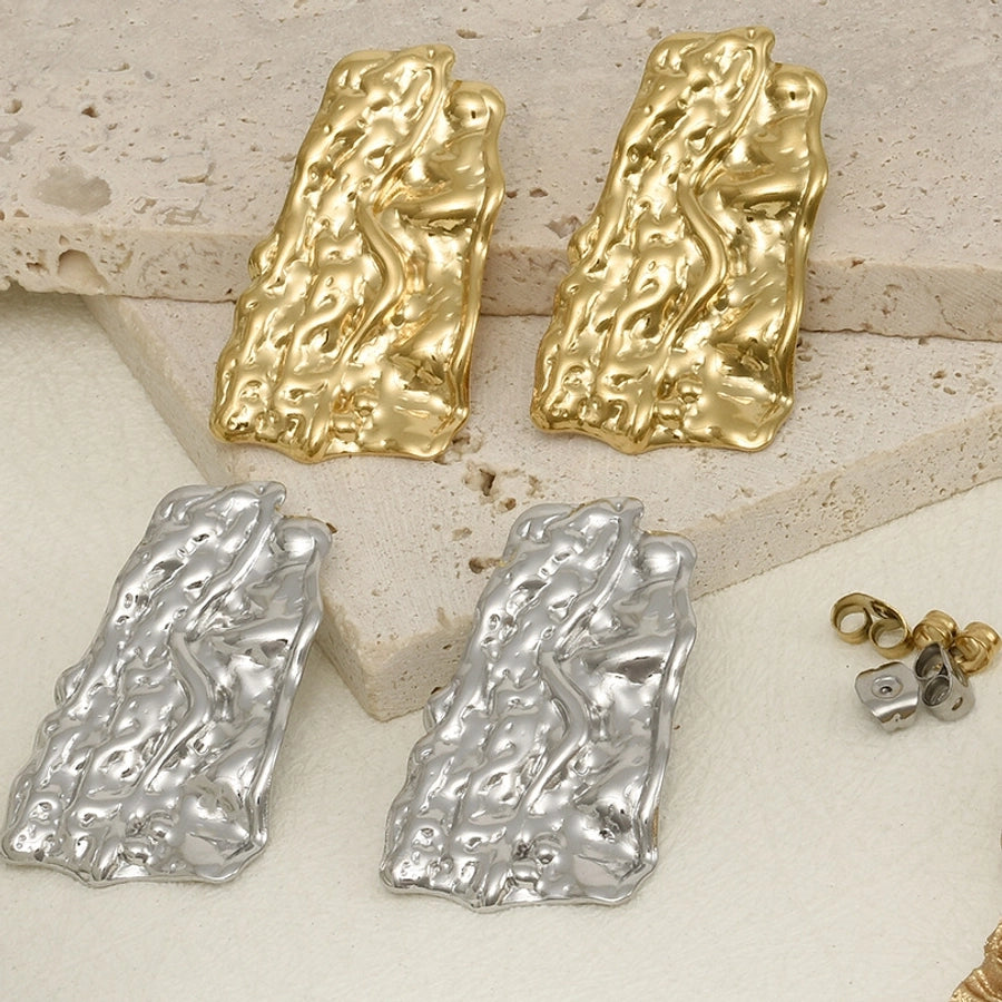 1 Pair Basic Simple Style Geometric Plating 304 Stainless Steel Ear Studs