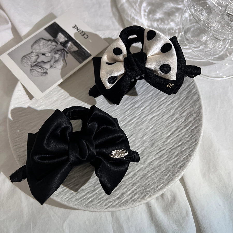 Women's Casual Simple Style Polka Dots Bow Knot Cloth Handmade Hair Claws