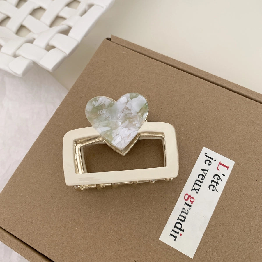 Women's Simple Style Classic Style Heart Shape Acetic acid sheets Hair Claws
