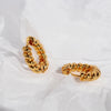 1 Pair Classic Style Round Twist Brass 24K Gold Plated Earrings