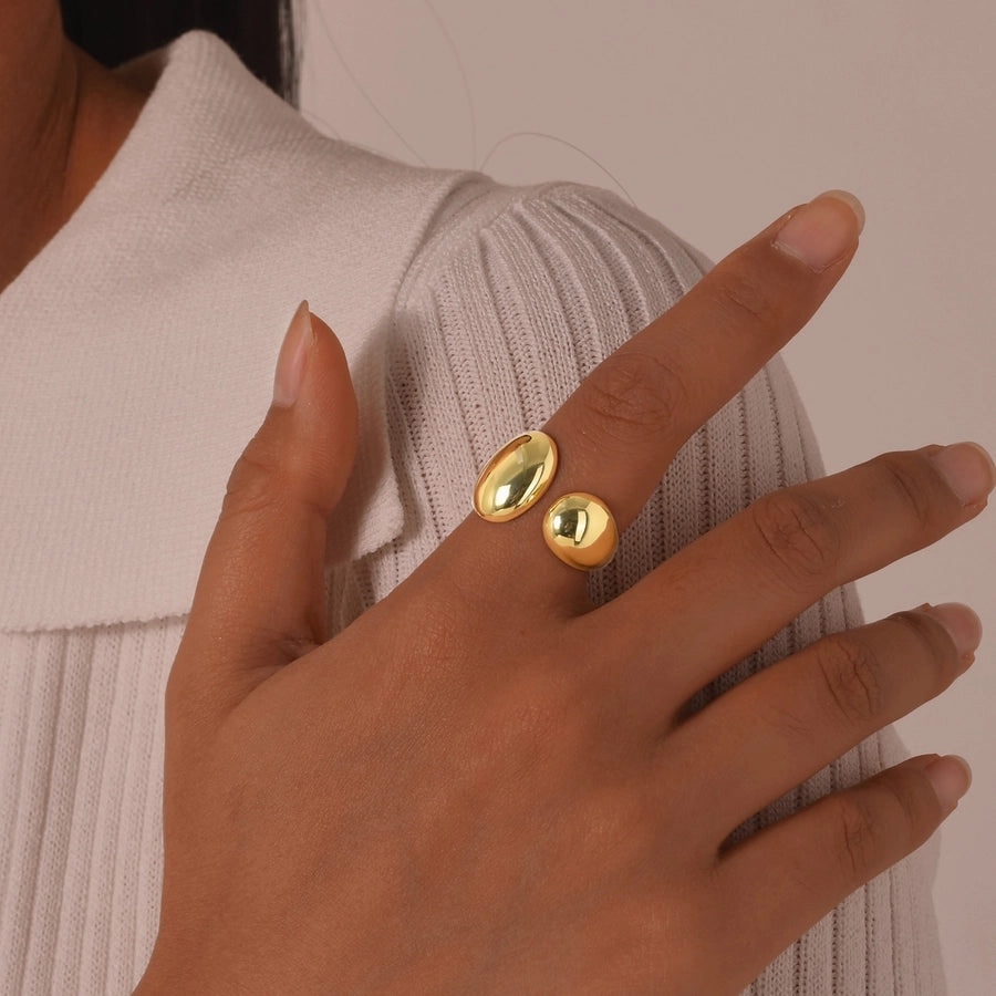 Copper Plated 14K Gold Water Drop Open Ring