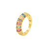 Copper Plating Geometric Zircon Copper Rings