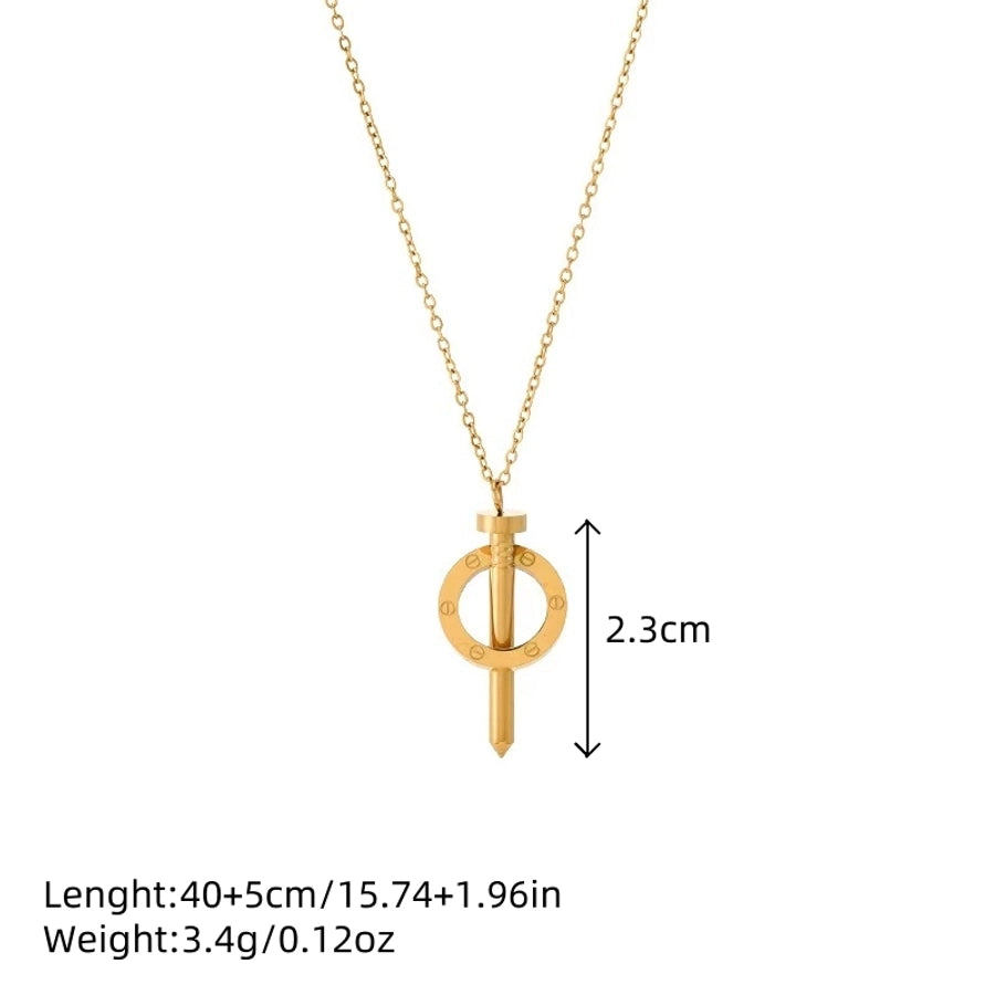 Titanium Steel Nail Ring High Class Elegant Personality 18K Gold Plated Couple Gift Necklace Bracelet