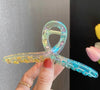simple style gradient color arylic hollow out hair claws