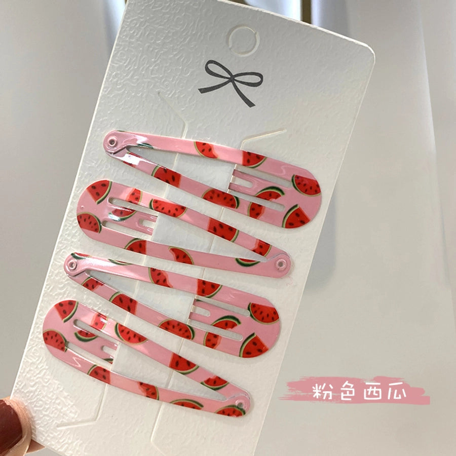 simple style water droplets metal plating hair clip 1 set