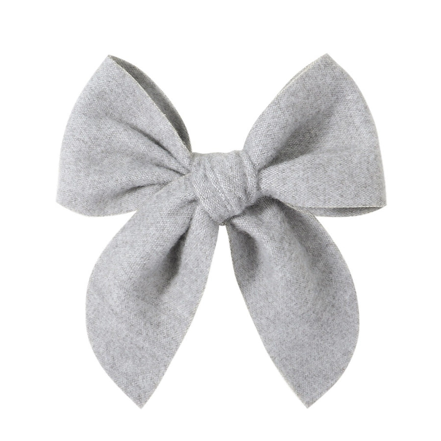 sweet solid color polyester bow knot hair clip