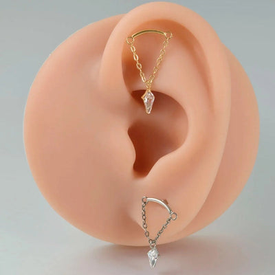 1 Piece Lip Rings Elegant Simple Style Artistic Geometric Pure Titanium Titanium Alloy Zircon 14K Gold Plated Silver Plated Lip Rings Ear Cartilage Rings & Studs