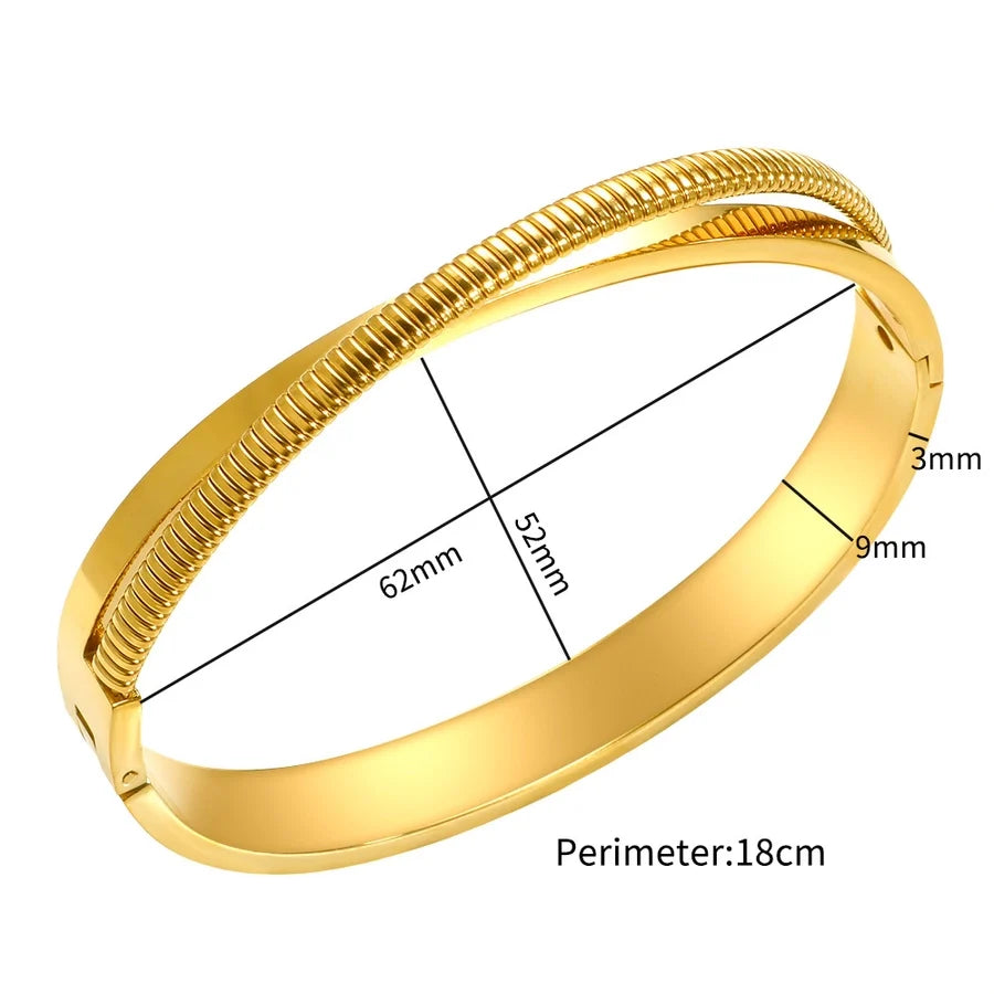 Simple Style Geometric 304 Stainless Steel Bangle In Bulk