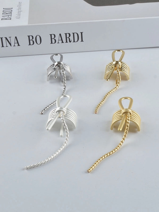 simple style solid color alloy plating hair tie