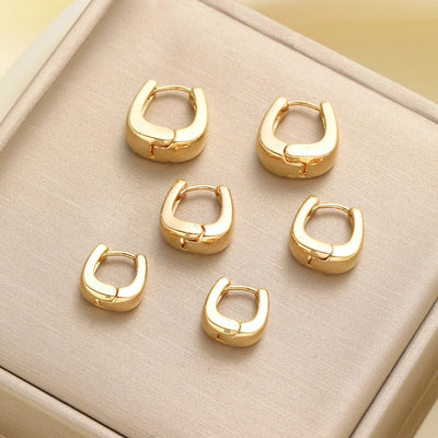 1 Set Casual Simple Style Streetwear Geometric Copper Copper Earrings