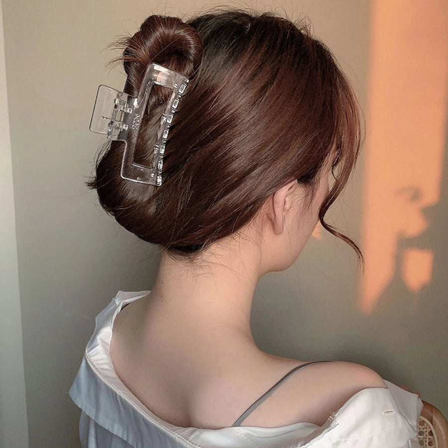 women's simple style transparent plastic hair claws