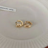 retro c shape solid color metal plating women's earrings 1 pair