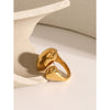 Jewelry Elegant Luxurious Classic Style Solid Color 304 Stainless Steel Open Rings