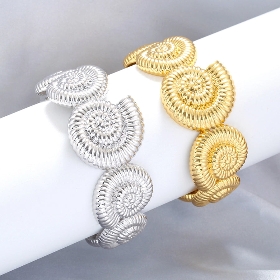 Copper 18K Gold Plated Conch Flower Bangle