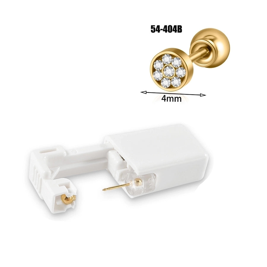 1 Piece Hawaiian Tropical Round Flower Butterfly Inlay 316 Stainless Steel  Zircon 24K Gold Plated Cartilage earrings