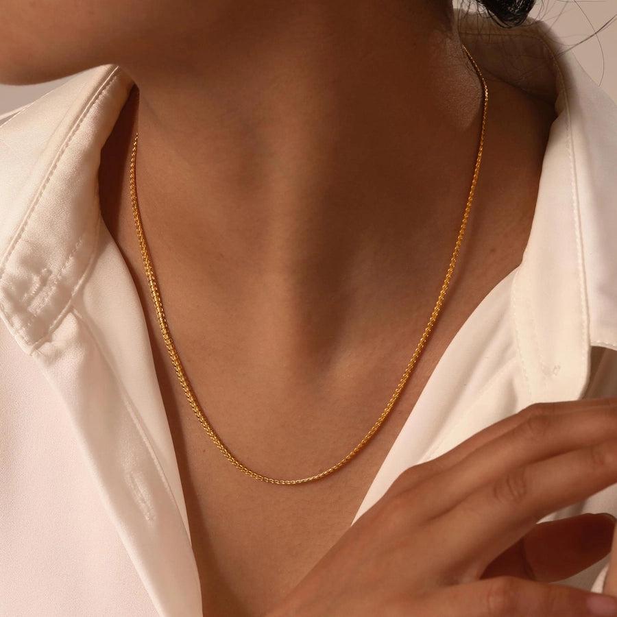 Jewelry IG Style Simple Style Solid Color 201 Stainless Steel 18K Gold Plated Handmade Necklace