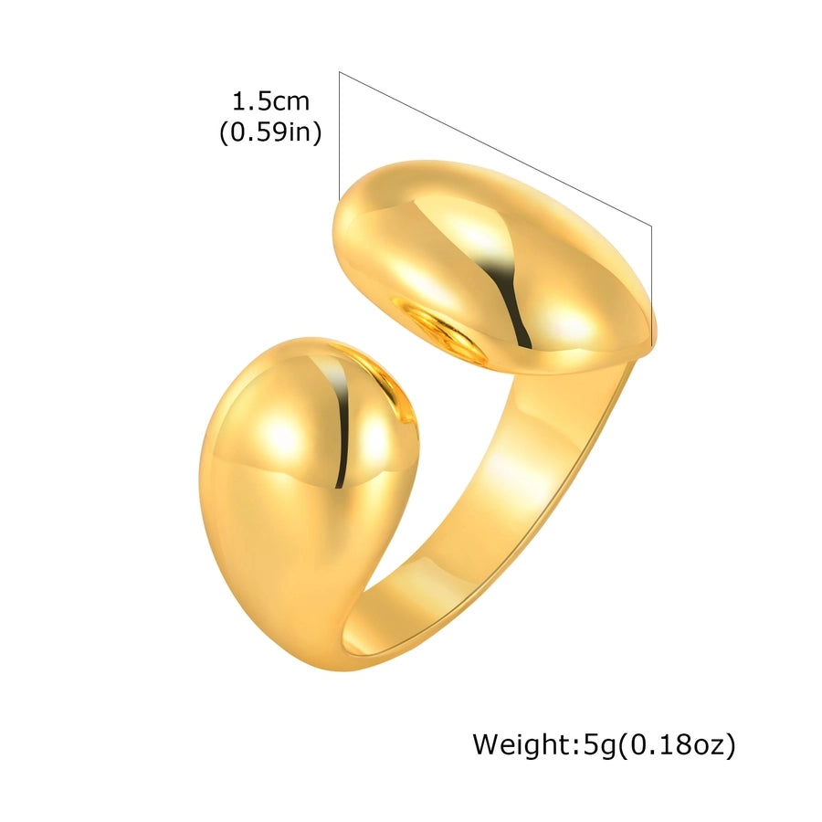 Copper Plated 14K Gold Water Drop Open Ring