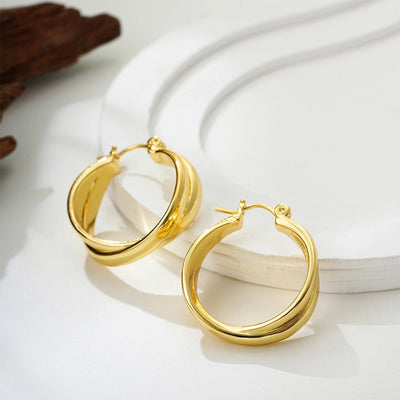 1 Pair Casual Simple Style Circle Copper Hoop Earrings