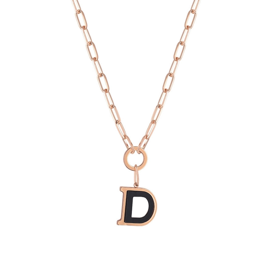 Jewelry Casual Simple Style Streetwear Letter Titanium Steel Plating Pendant Necklace